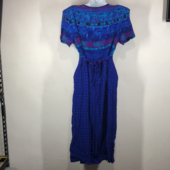 Just in Thyme Ltd vintage blue ocean themed dress size 14P - Picture 8 of 11